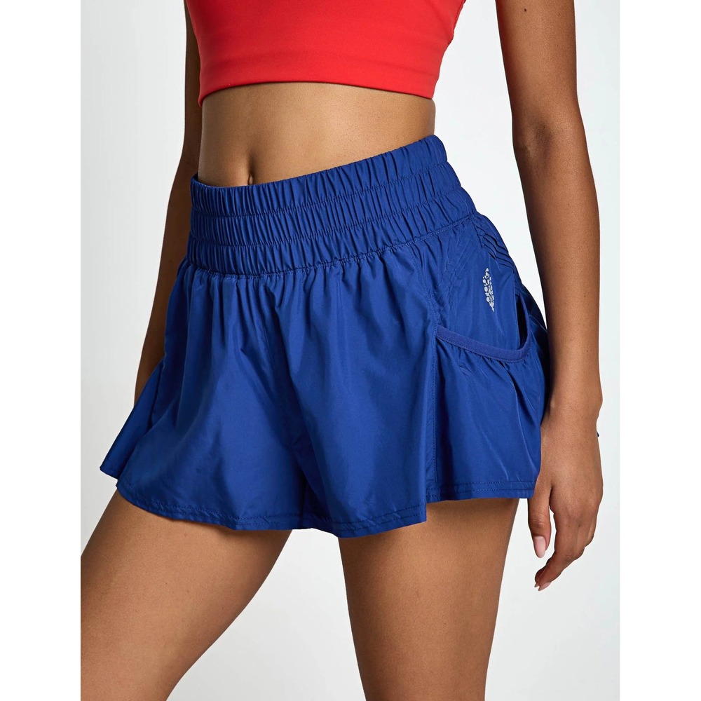041 Free People Movement Get Your Flirt On Shorts Mid Atlantic Blue (XL, NWT)